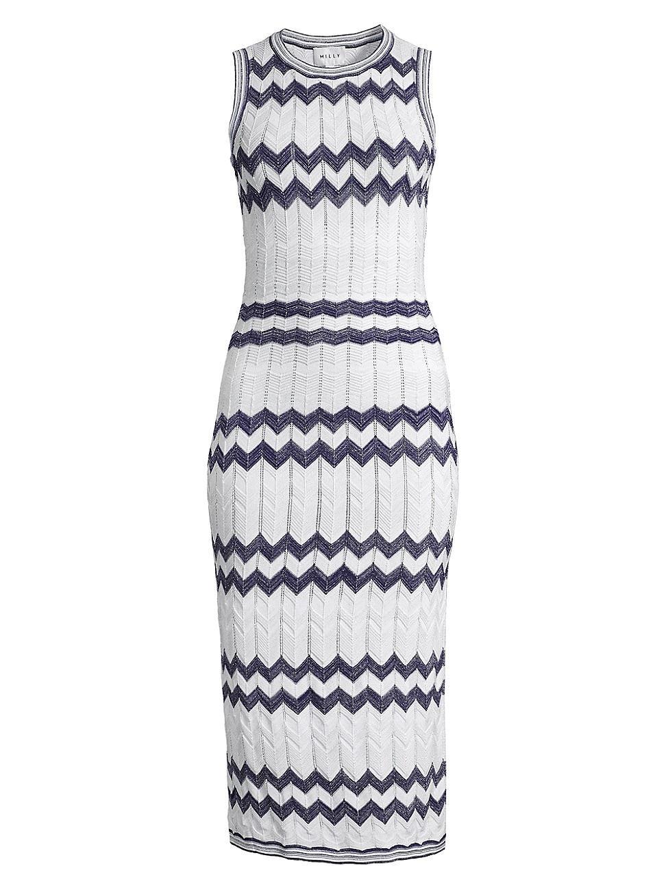 Womens Knit Zigzag Midi-Dress product image