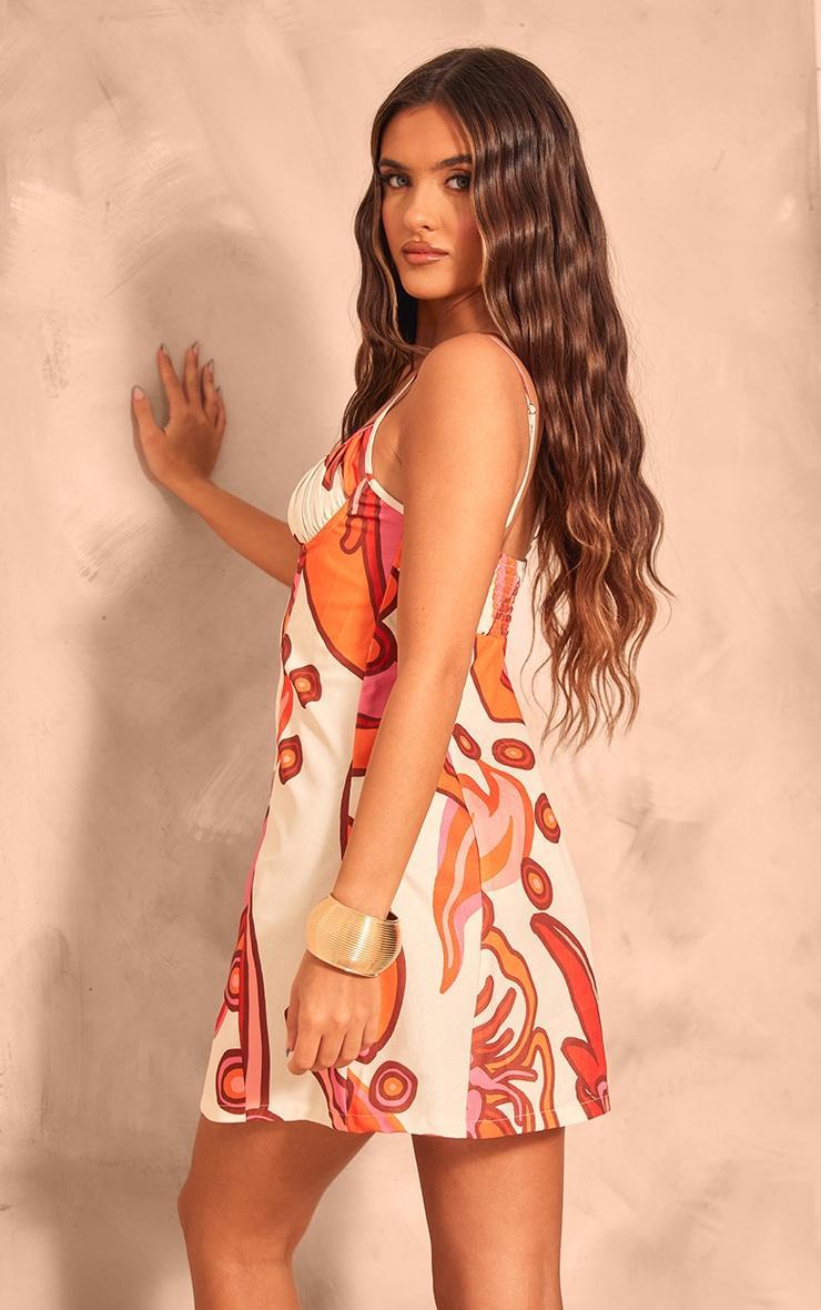 Orange Floral Shift Dress Product Image