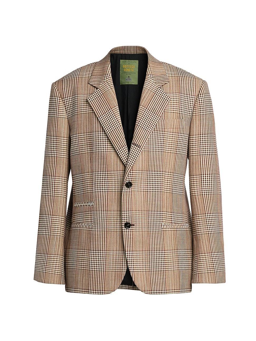 Mens Check Cotton Two-Button Sport Coat Product Image