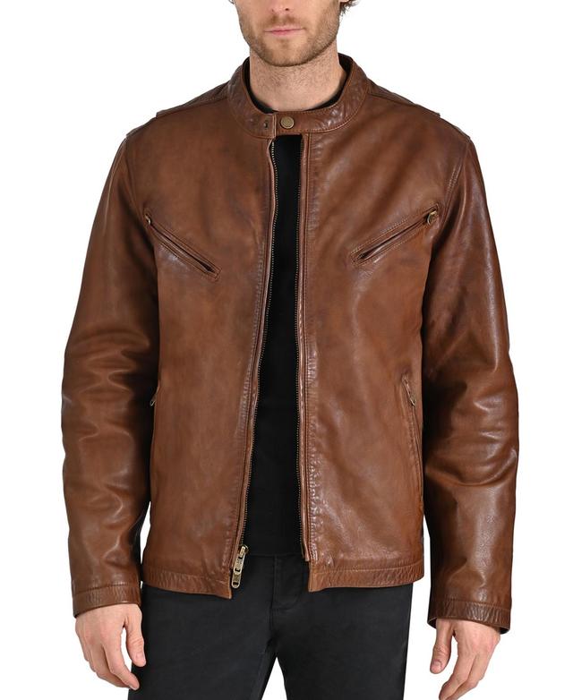 Frye Mens Modern Cafe Racer Leather Jacket Product Image