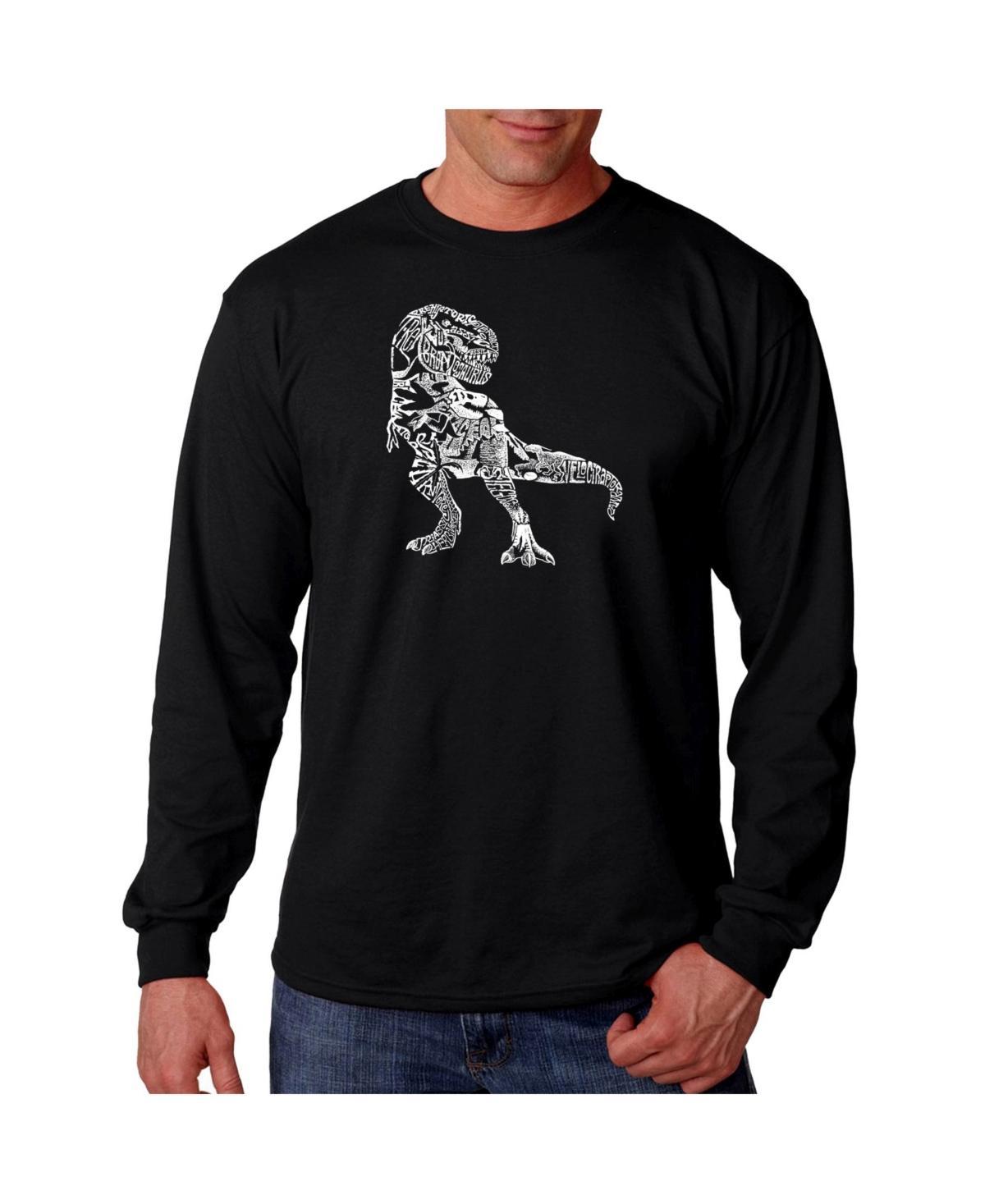 La Pop Art Mens Word Art Long Sleeve T-Shirt- Dinosaur Product Image