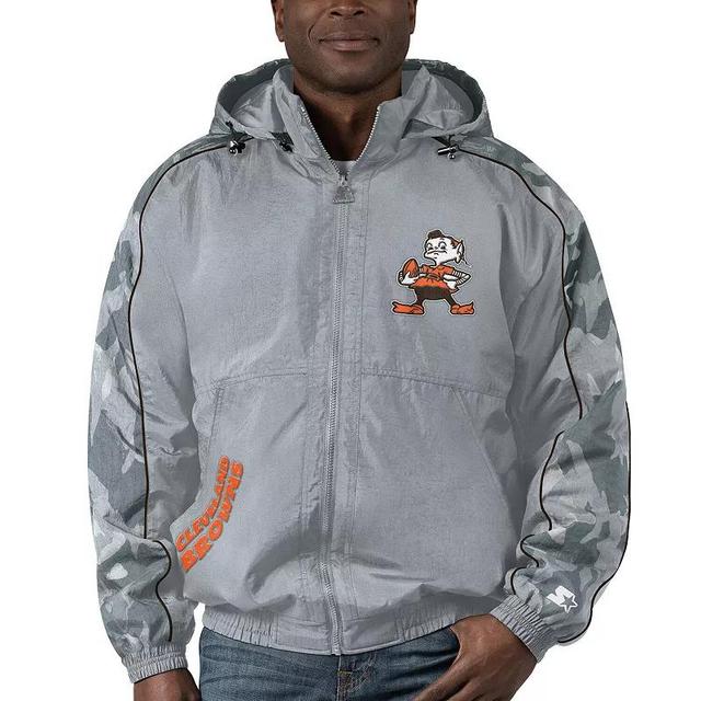 Mens Starter Gray Cleveland Browns Thursday Night Gridiron Throwback Full-Zip Jacket Product Image