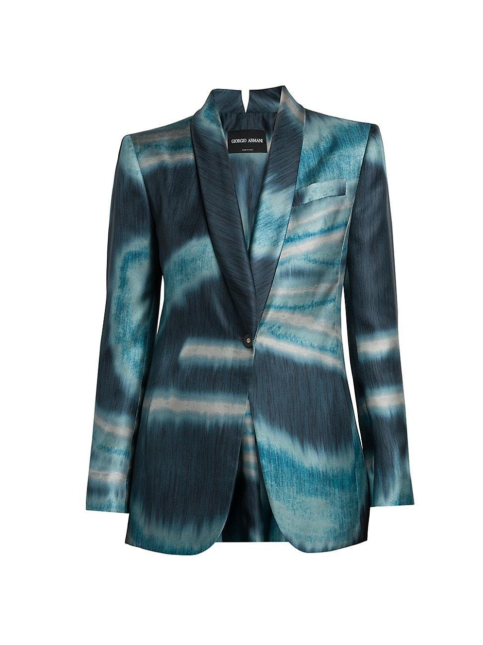 Womens Tie-Dye Silk Blazer Product Image