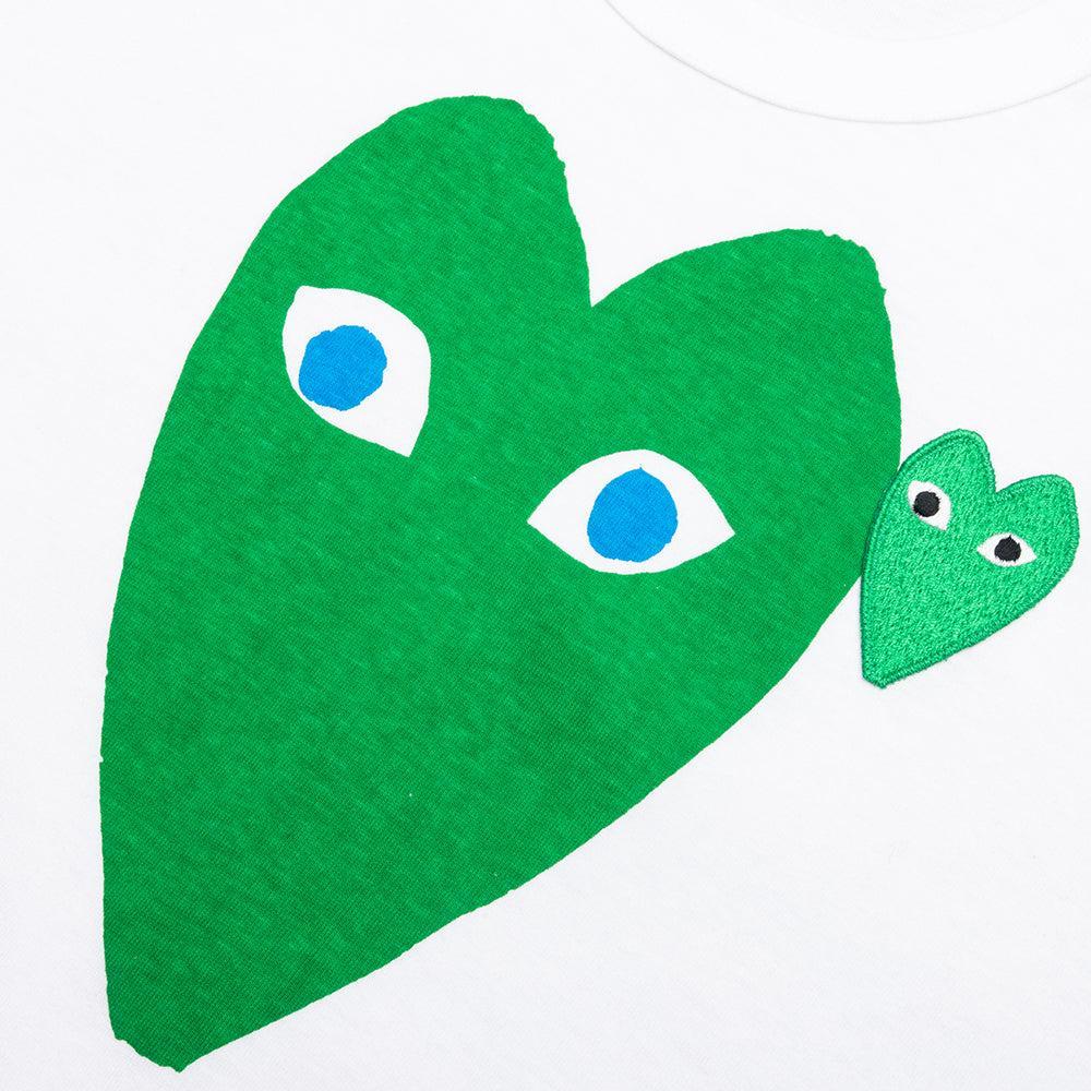 Blue Eyed Green Heart Tee - White Male Product Image