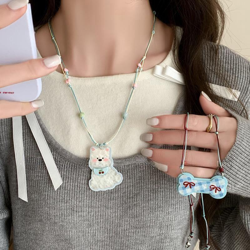 Cartoon Pendant Beaded Layered Necklace Product Image