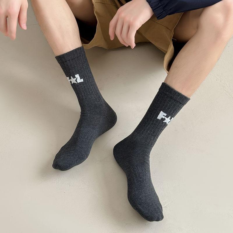 Lettering Ribbed Socks / Set Product Image