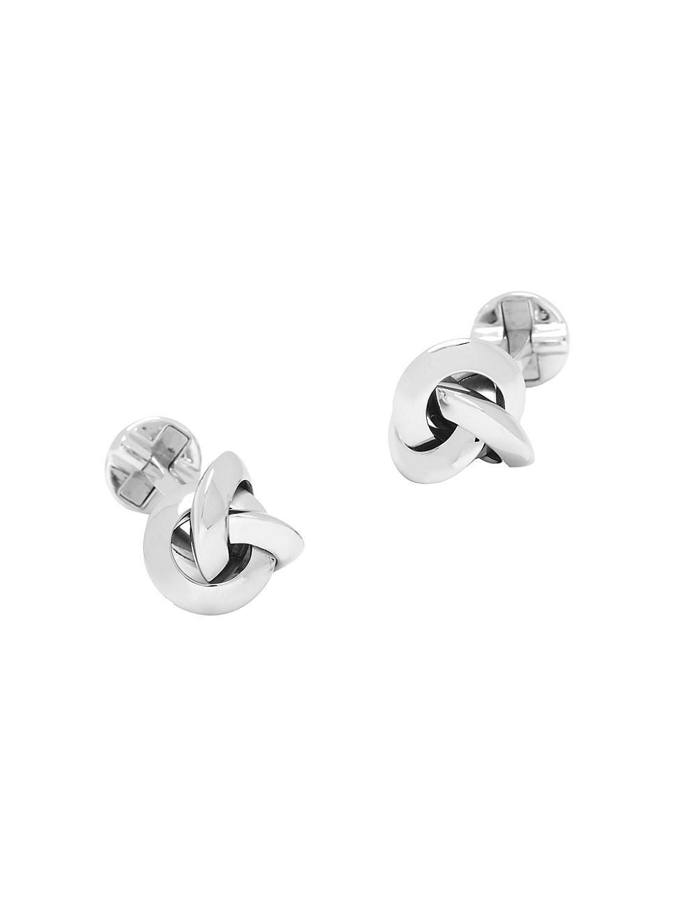 Mens Sterling Silver Knot Cufflinks Product Image