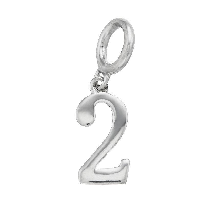 Lavish by TJM Sterling Silver Number Charm, Womens, Sterling 8 Product Image