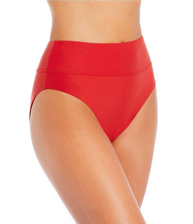 Gianni Bini Solid Wide Band High Waisted Swim Bottom Product Image