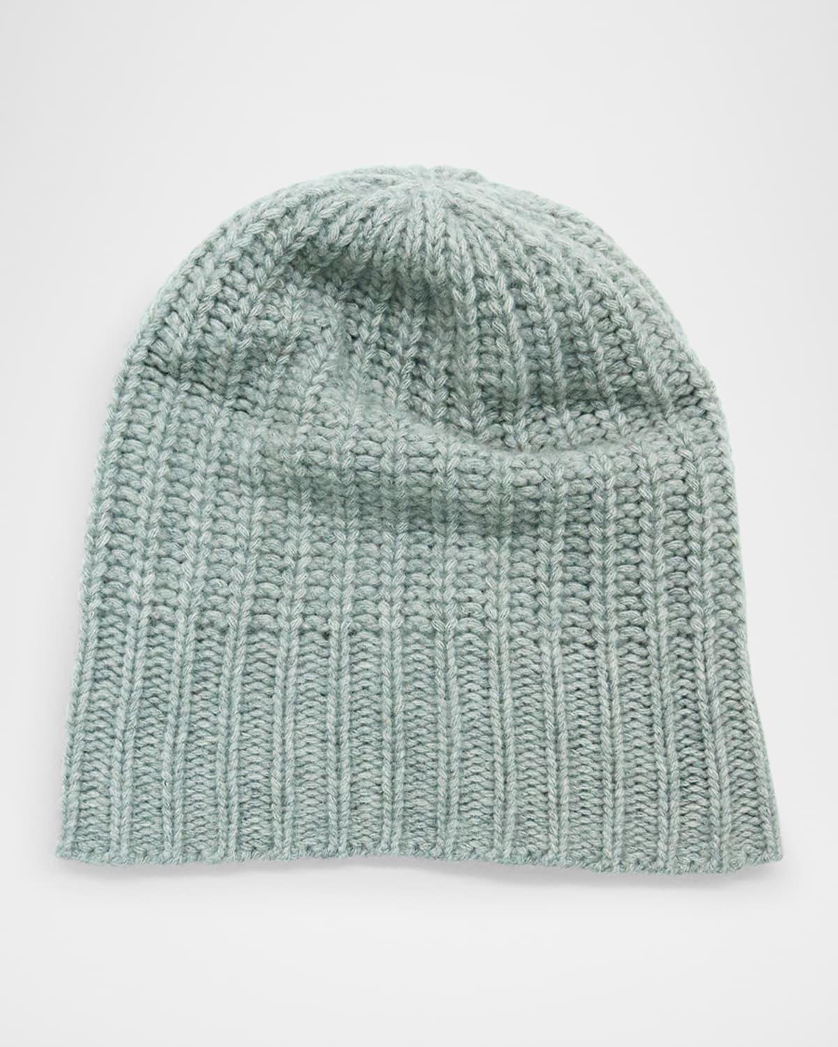 Men's Slouchy Ribbed Cashmere Beanie Product Image