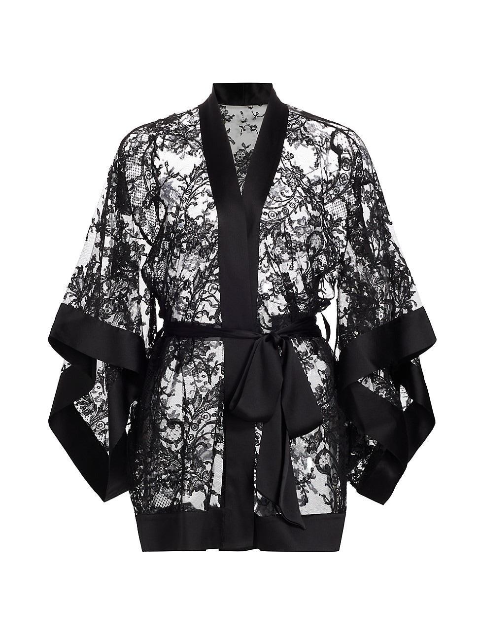 Womens Camille Floral Lace Robe Product Image