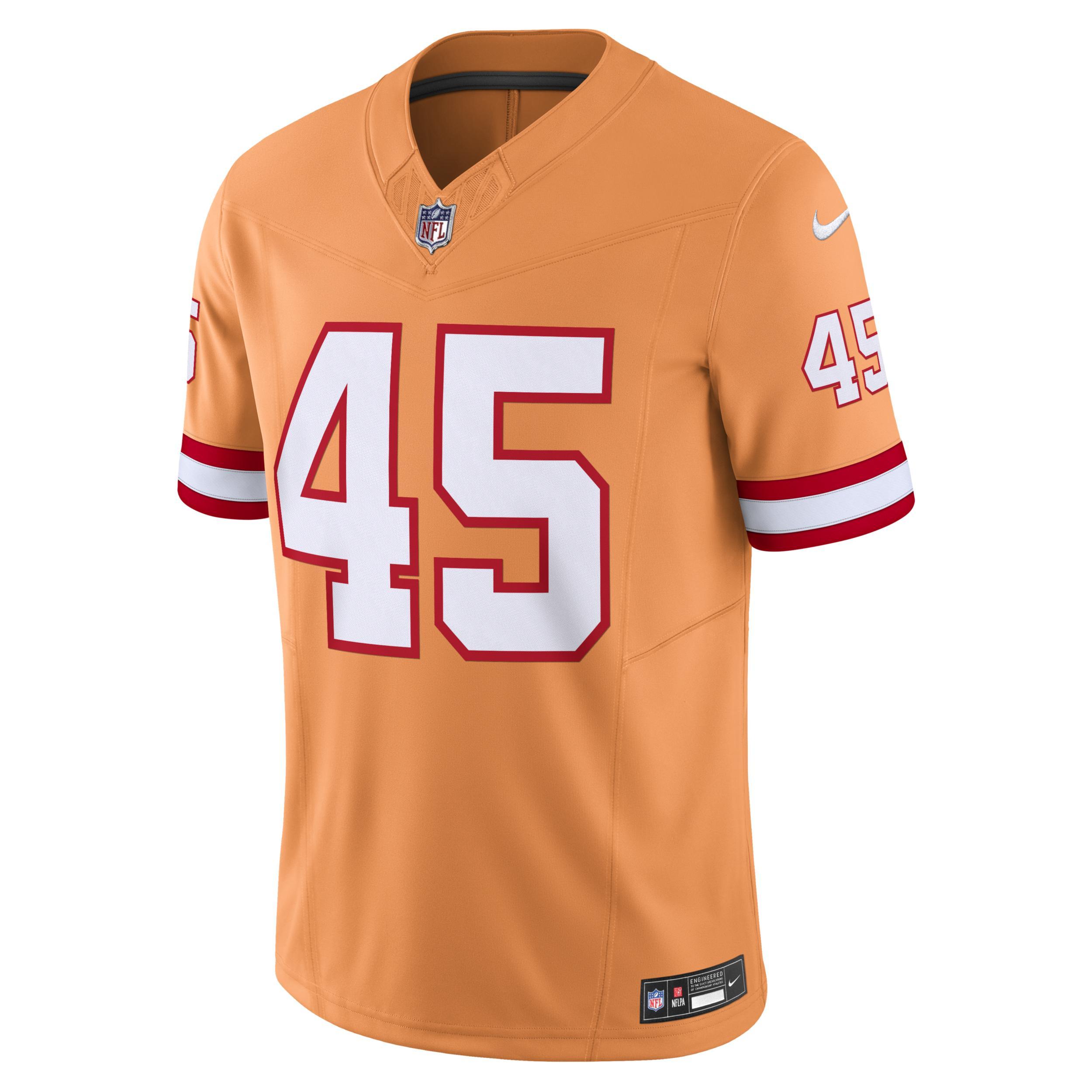 Mens Nike Devin White Tampa Bay Buccaneers Throwback Vapor F.U.S.E. Limited Jersey Product Image