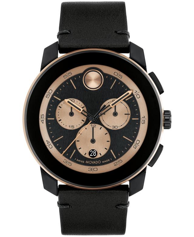 Men's Movado BoldÂ® Tr90 Black Strap Watch with Bronze-Tone Dial and Date Window (Model: 3601114) Product Image