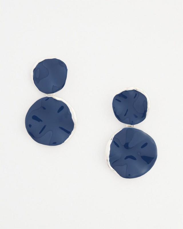 No Droop Blue Round Drop Earrings   Chico's - Dark Harbor - Women Product Image