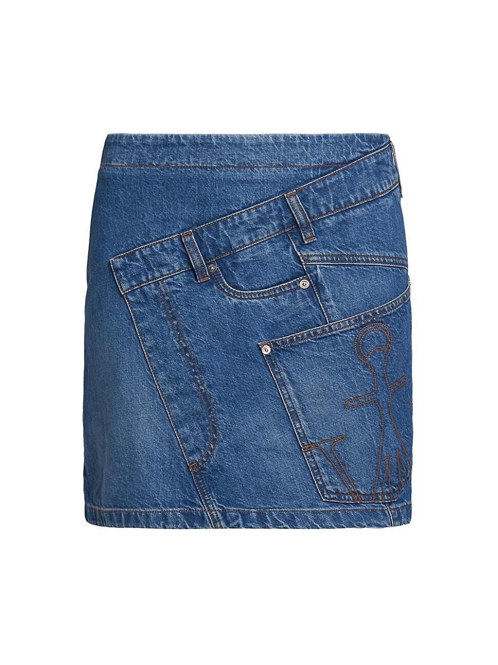 Womens Twisted Denim Miniskirt Product Image