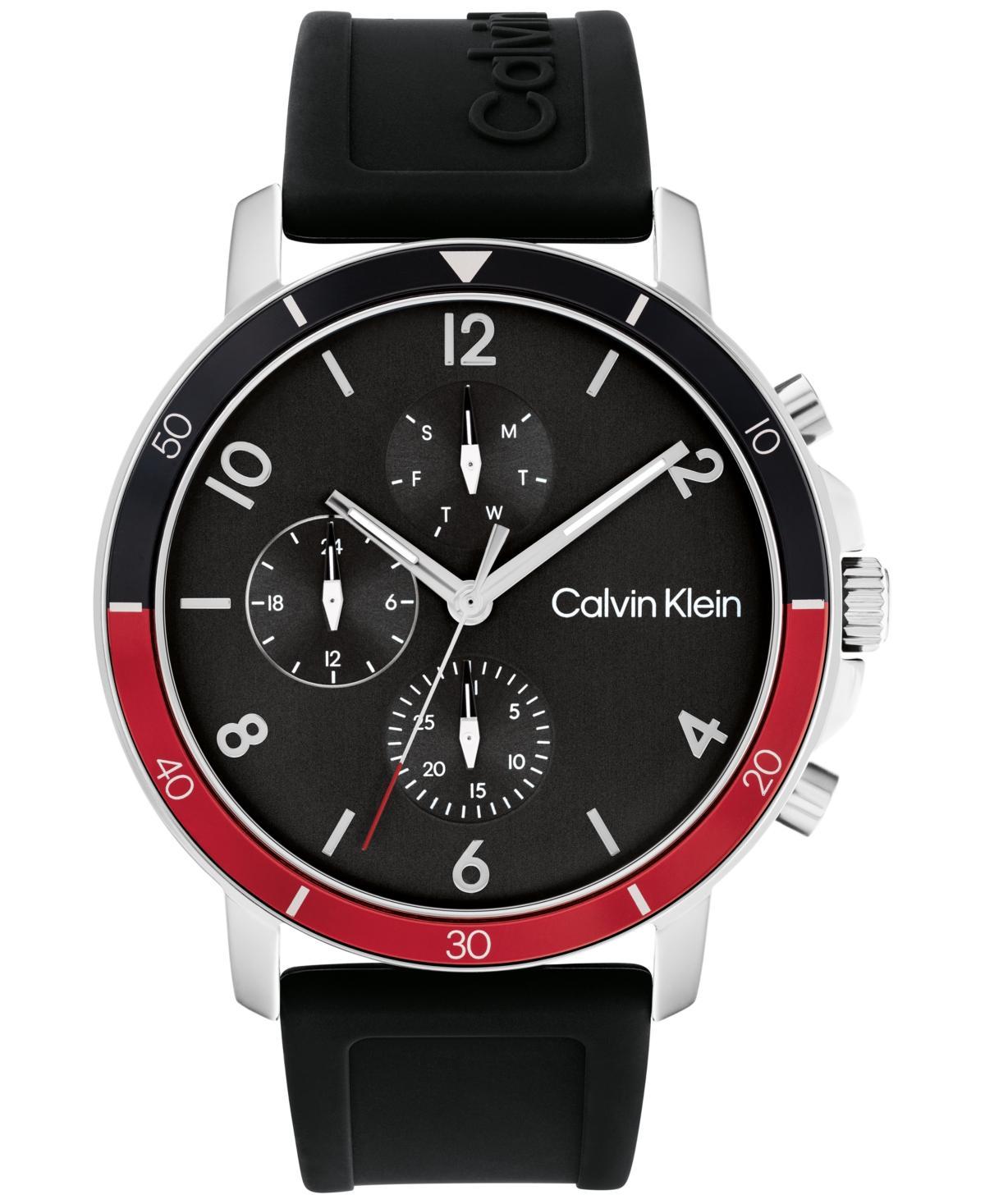 Calvin Klein Mens Gauge Sport Silicone Strap Watch 46mm Womens Shoes Product Image