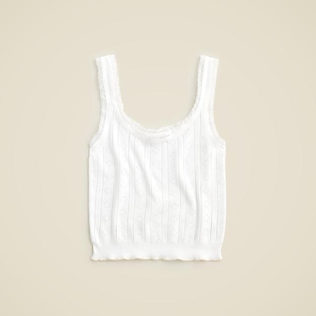 Pointelle sweater-tank in premium ultrafine cotton Product Image