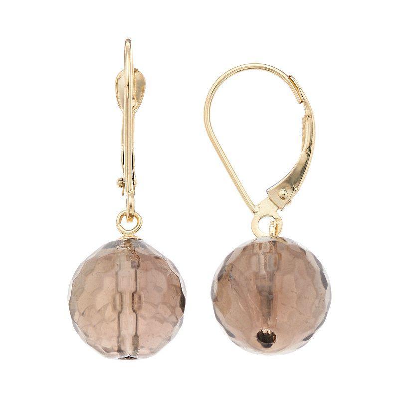 14k Gold Agate Drop Earrings, Womens, Brown Product Image