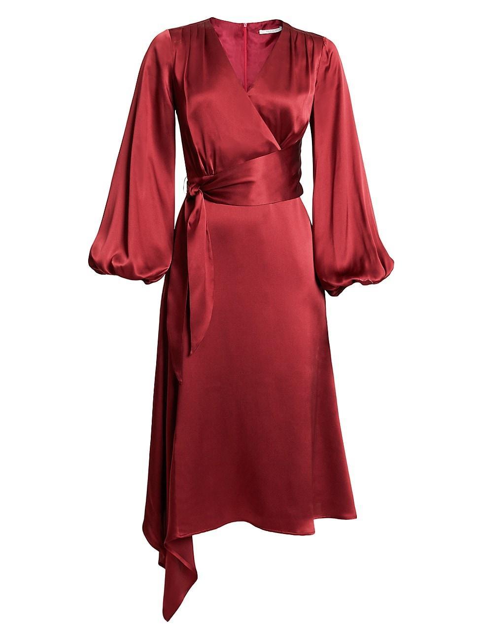 Womens Vanna Silk Satin Midi-Dress Product Image