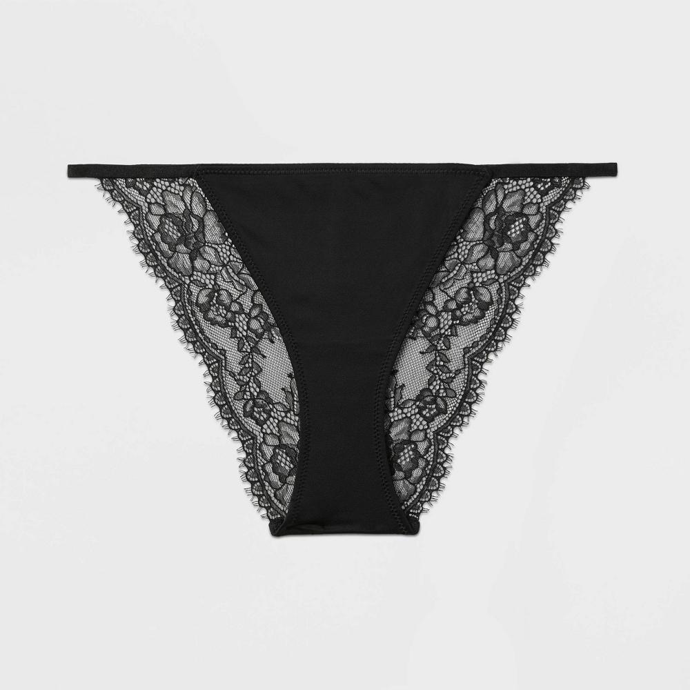 Womens Lace Back Tanga Lingerie Underwear - Auden Black XL Product Image