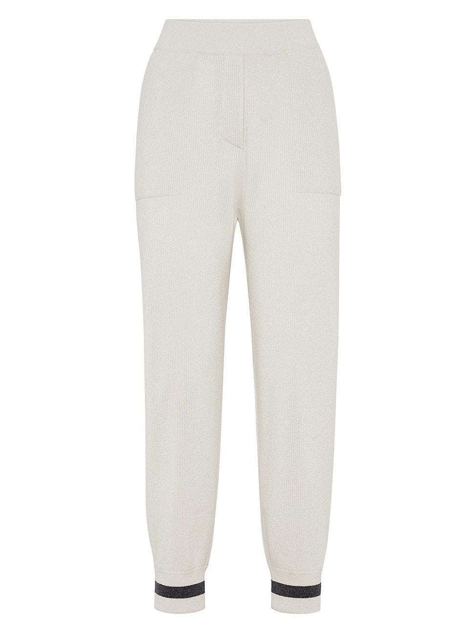 Womens Cashmere English Rib Knit Trousers Product Image