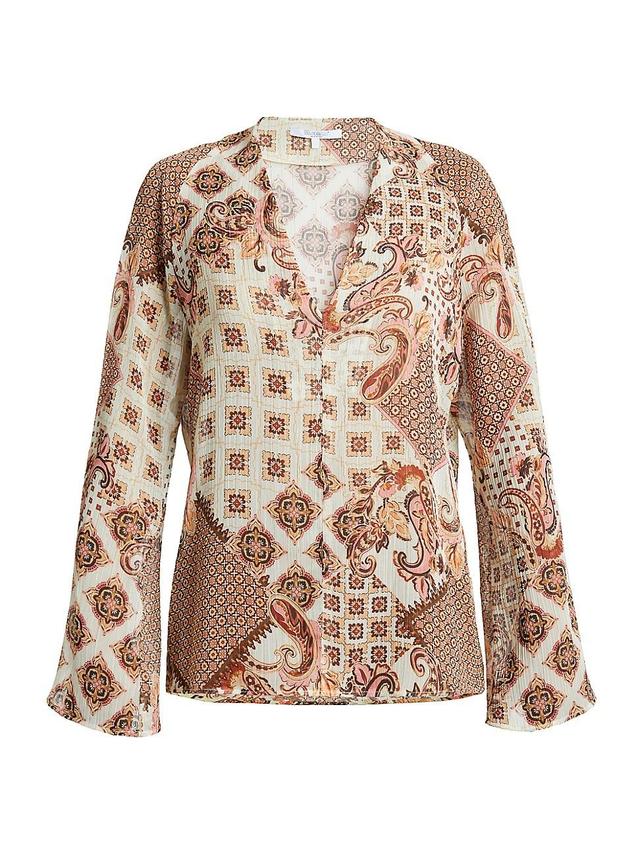 Womens Scarf-Print Georgette Blouse Product Image