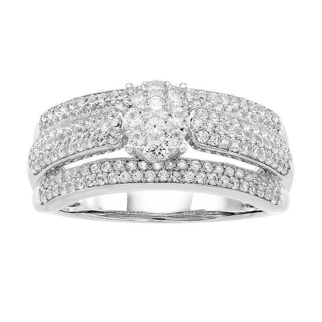 14k White Gold 1 Carat T.W. Diamond Pave Ring, Womens 14k Whgold Product Image