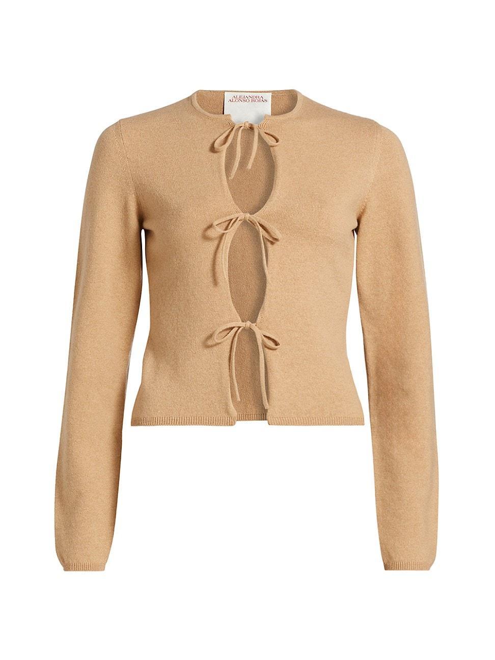 Womens Cashmere Tie-Front Cardigan product image