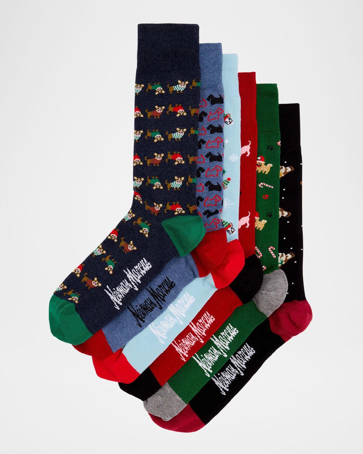 Men's Dog Holiday 6-Pack Crew Socks Product Image