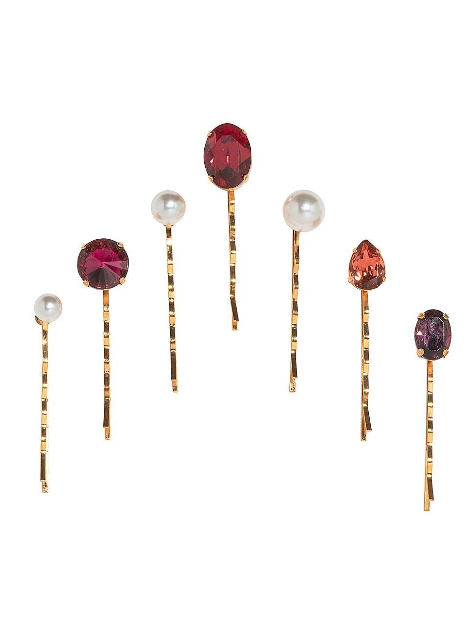 Womens Kristel 7-Piece Crystal-Embellished Bobby Pin Set Product Image