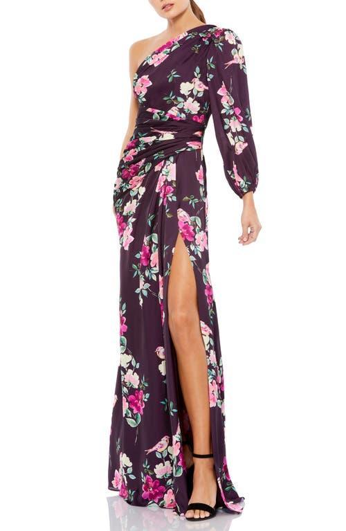 Mac Duggal Floral One-Shoulder Gown Product Image