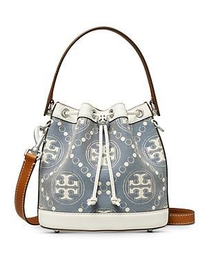 Tory Burch T Monogram Denim Bucket Bag Product Image