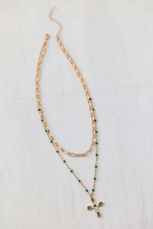 Eden Cross Layered Necklace Womens at Urban Outfitters Product Image