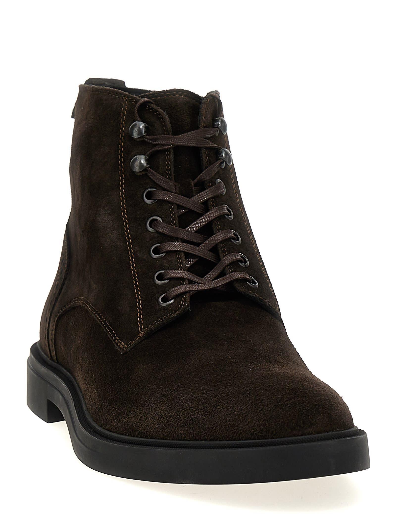 HUGO BOSS Suede Ankle Boots In Brown product image