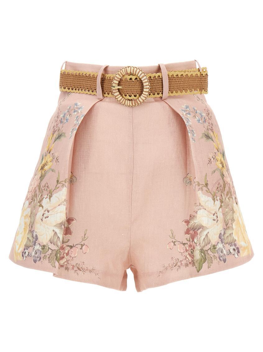 ZIMMERMANN Woman Printed Linen Waverly Shorts In Multicolor Product Image