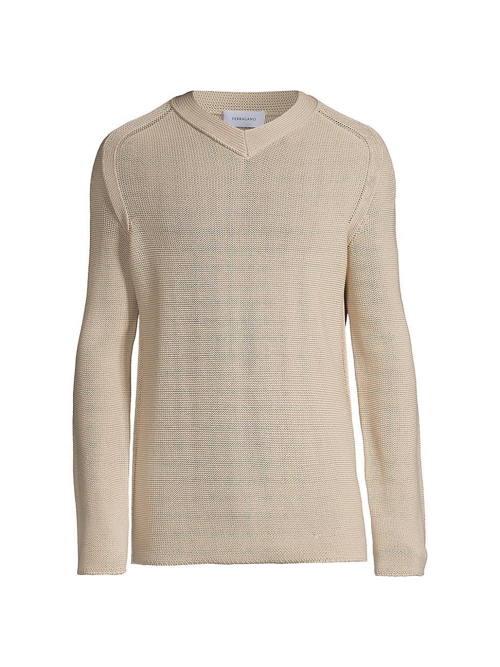 Mens Cotton-Blend V-Neck Sweater Product Image