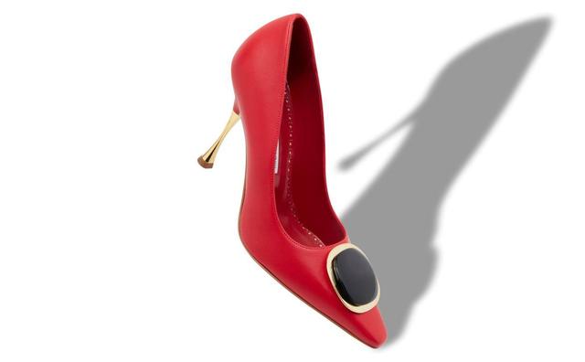 CHIARAN Red Nappa Leather Pointed Toe Pumps Product Image