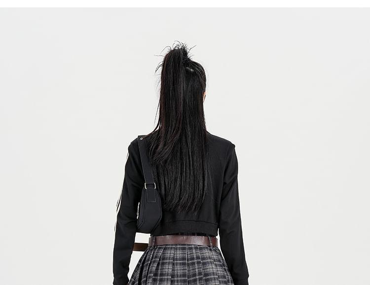 High Waist Plaid Pleated Mini A-Line Skirt Product Image