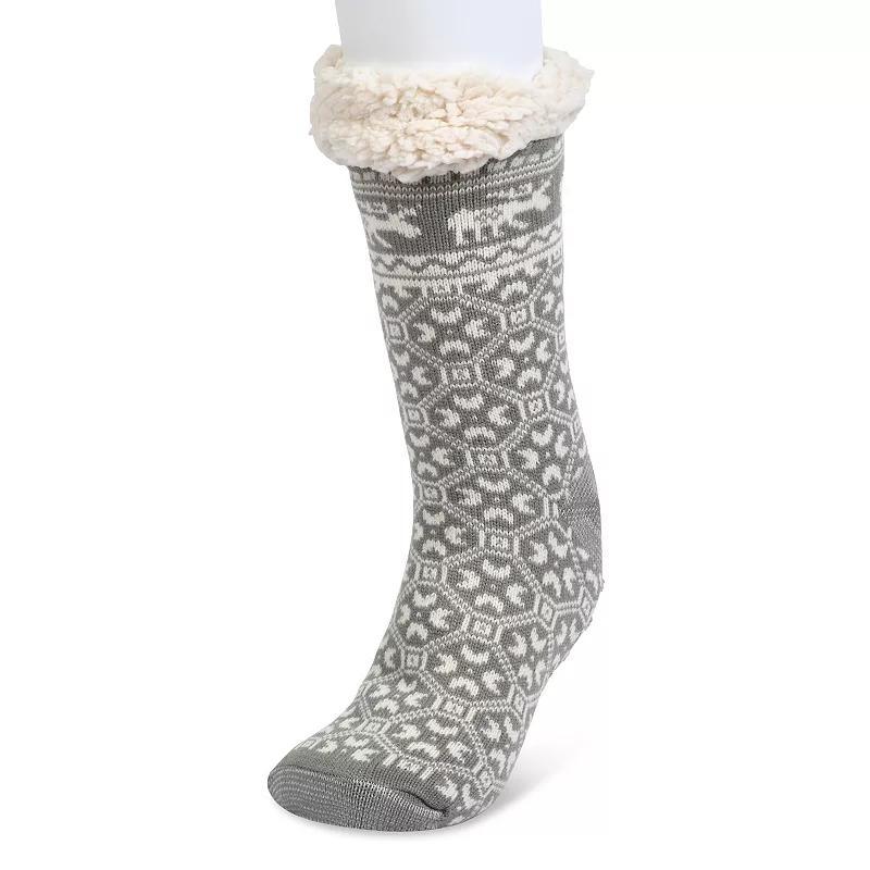 Womens GaaHuu Non-Skid Faux Shearling Moose Slipper Socks Product Image