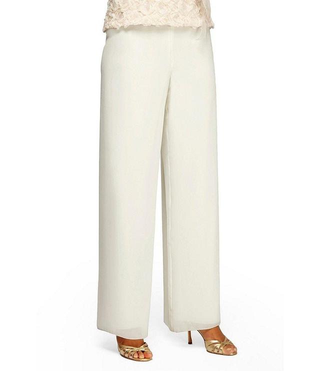 Alex Evenings Silky Chiffon Wide Leg Flowy Pants Product Image