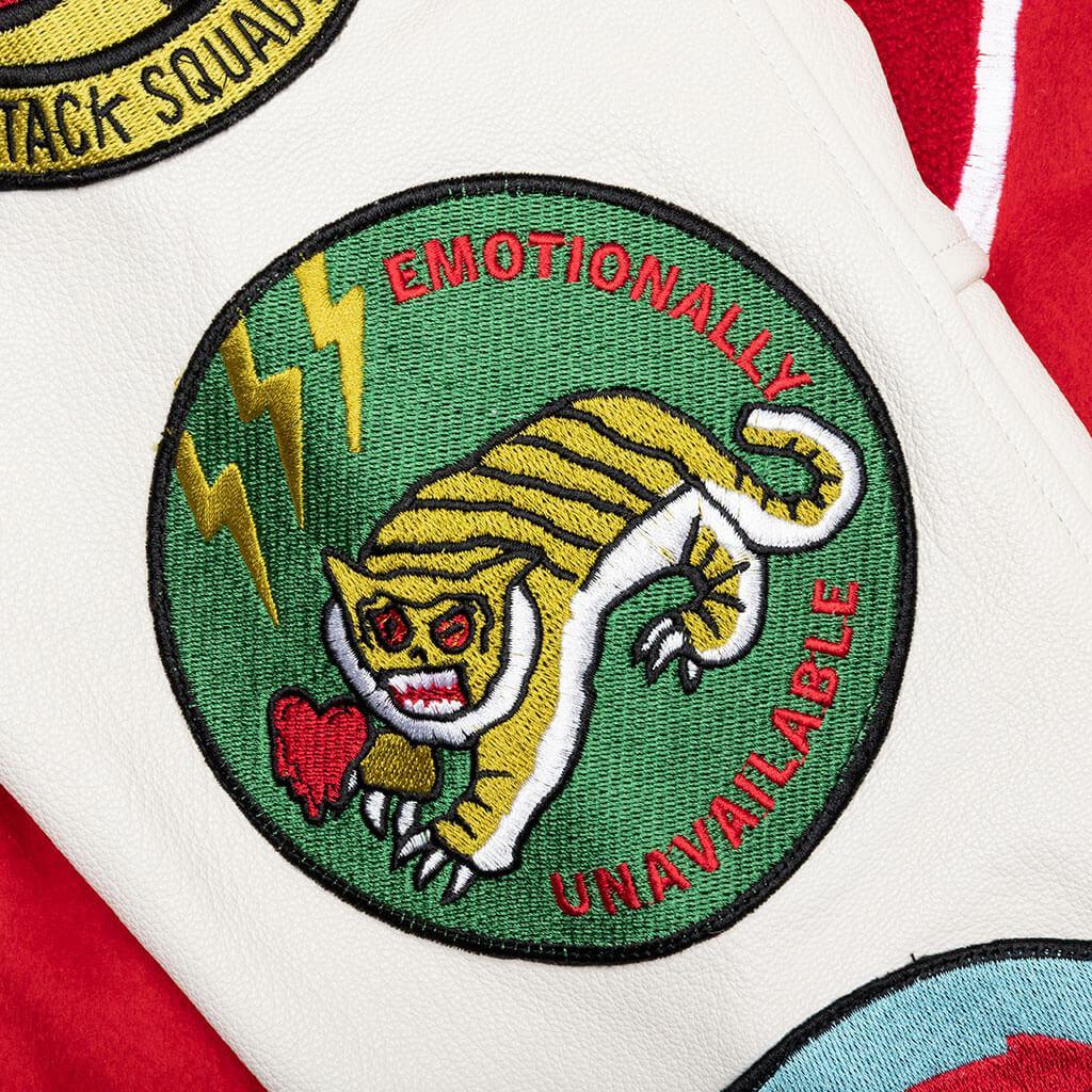 Patches Varsity Jacket - Red Male Product Image