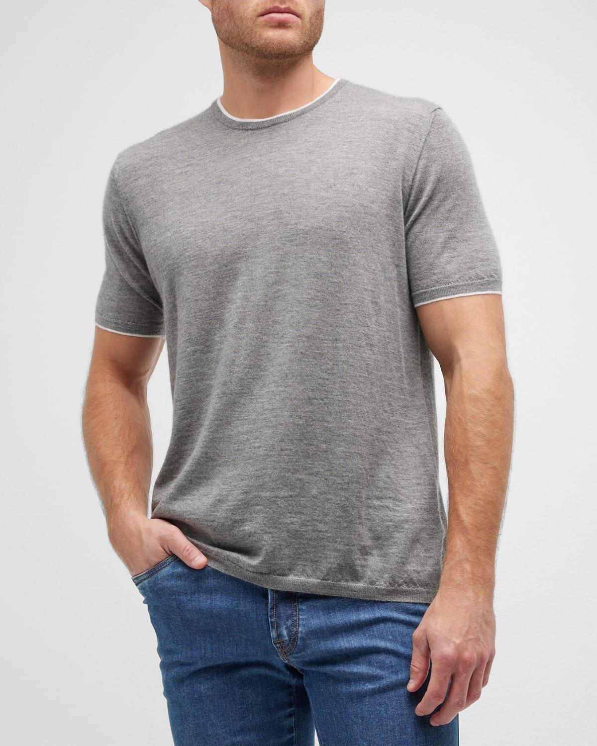 Mens Cashmere T-Shirt w/ Tipping Product Image