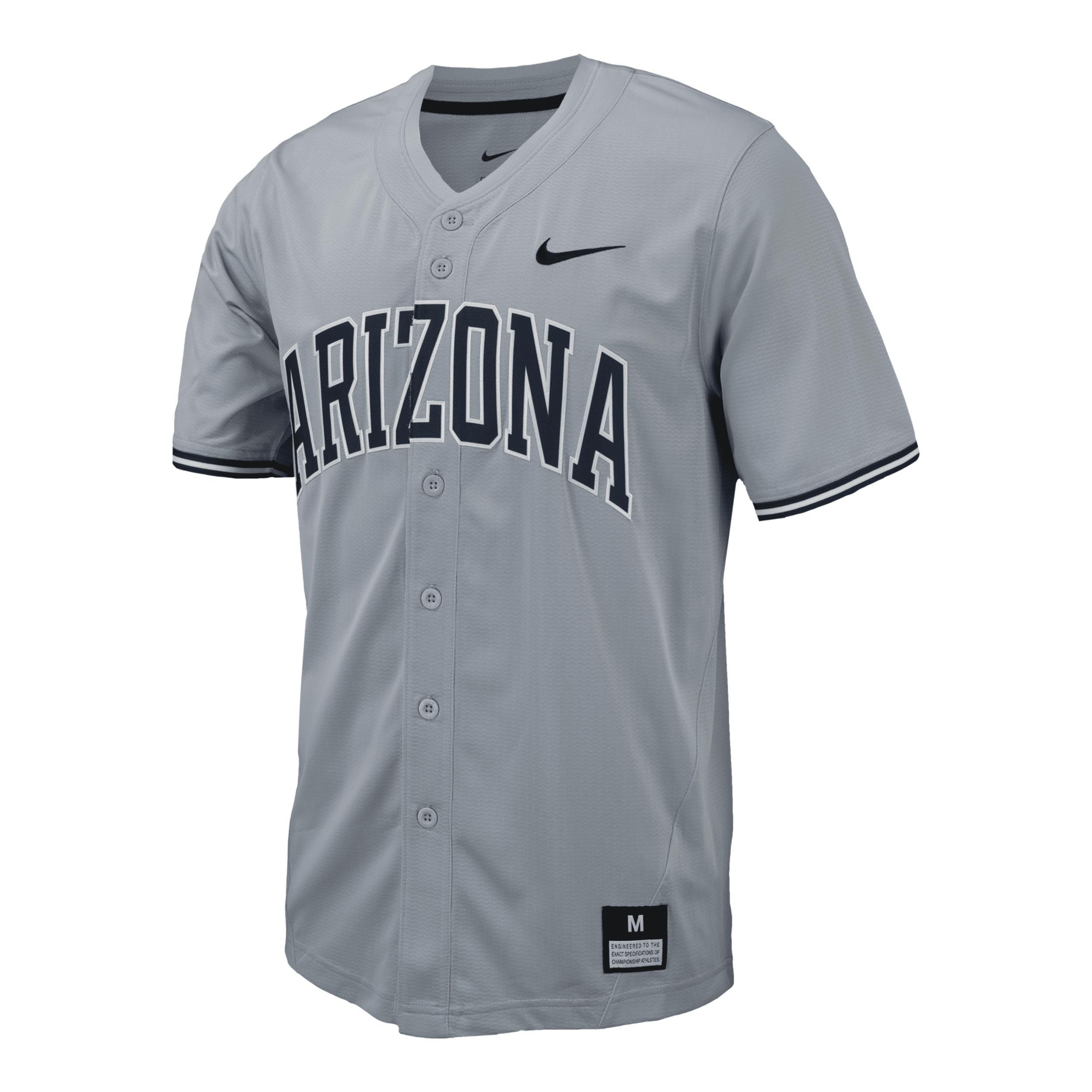 Mens Nike Gray Arizona Wildcats Replica Full-Button Baseball Jersey Product Image