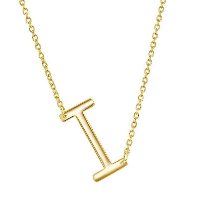 Sterling Silver Sideways Initial Necklace, Womens Gold Tone D Product Image