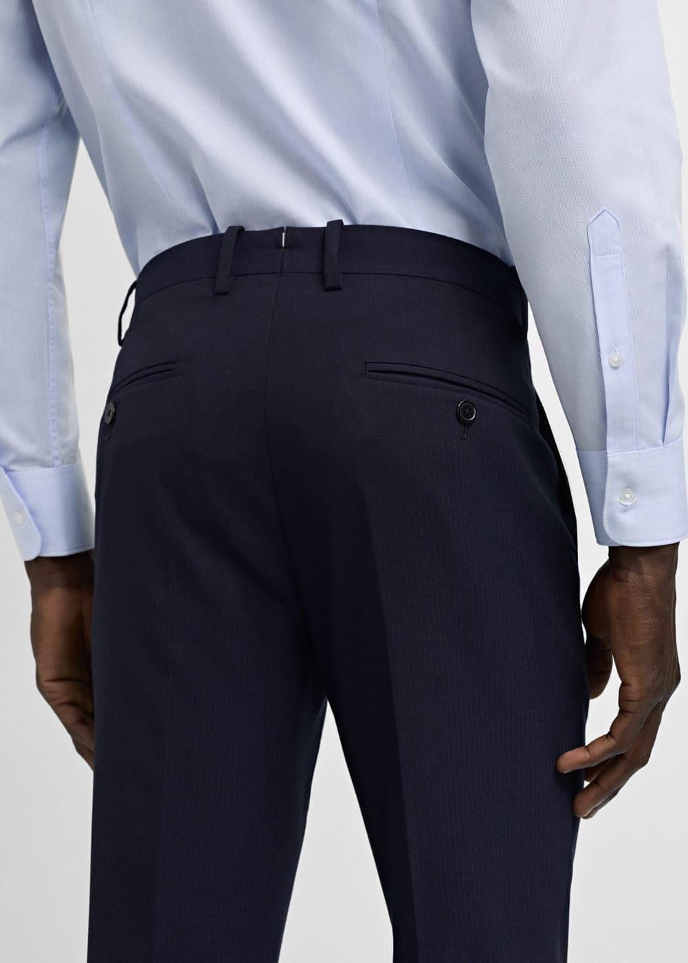 MANGO MAN - Stretch fabric slim-fit suit pants dark navyMen Product Image