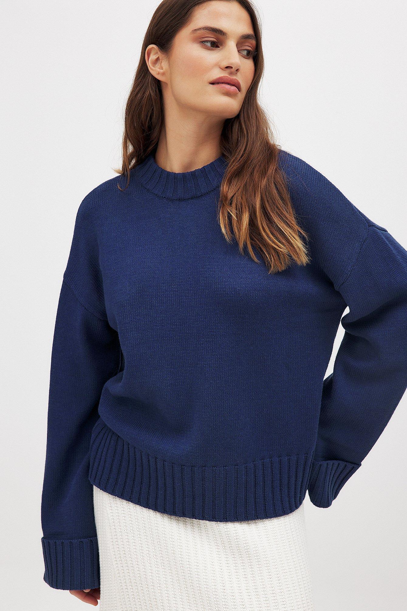 Folded Sleeve Knitted Sweater Product Image