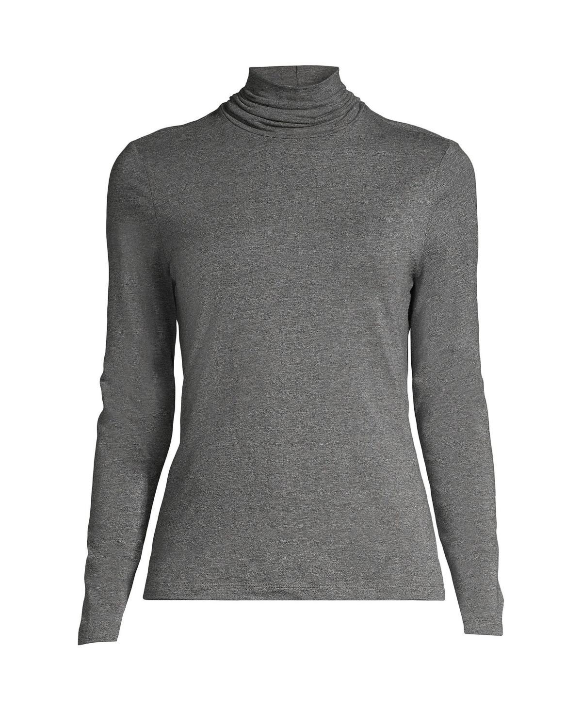 Lands End Womens Lightweight Fitted Long Sleeve Turtleneck Top Product Image