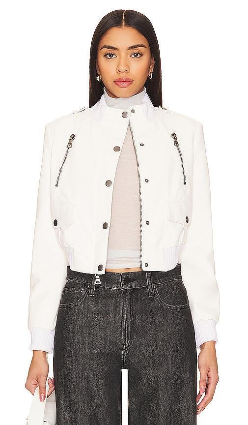 Alice + Olivia Ria Shrunken Faux Leather Moto Jacket Product Image