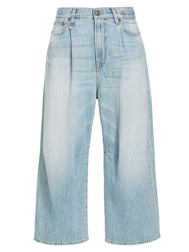 Womens Crop Wide-Leg Jeans Product Image