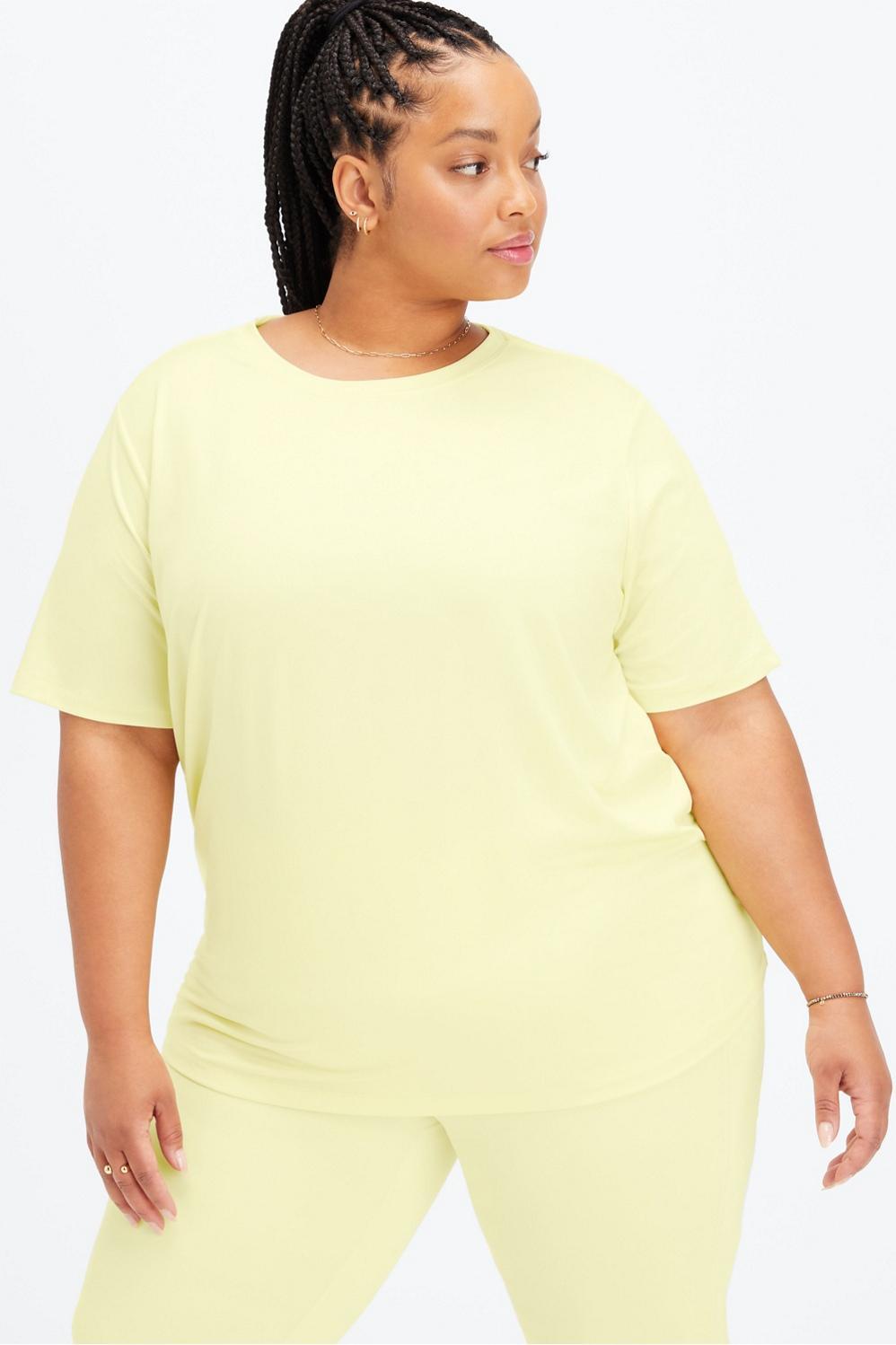 Fabletics Blake Short-Sleeve Tee Womens yellow plus Size 1X Product Image